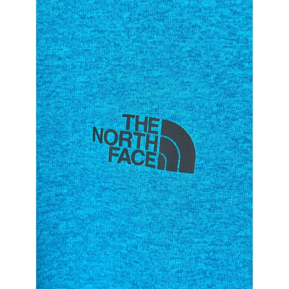 THE NORTH FACE Long Sleeve Shirt Mens XL Blue Heathered Crewneck Logo Activewear